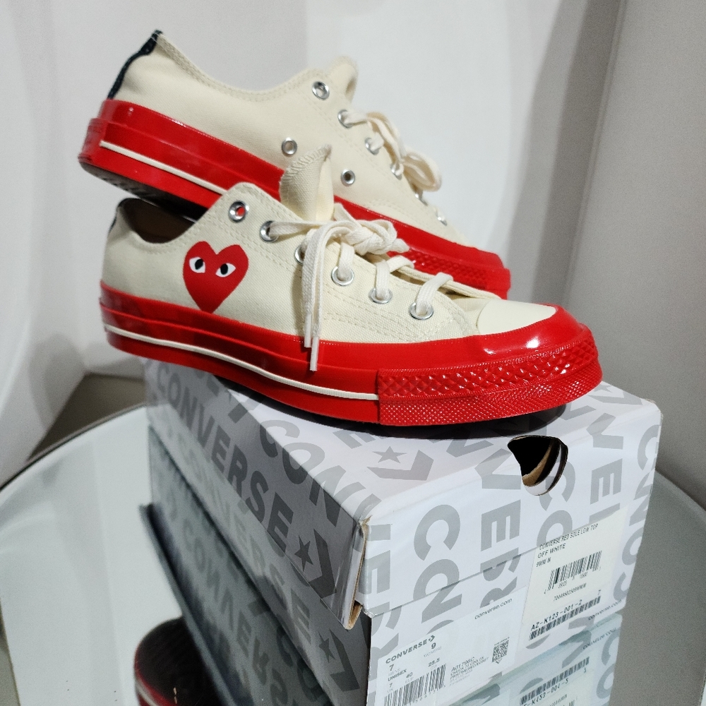 Converse Chuck Taylor All Star Comme Des Garsons Red White Size 9 New With Box